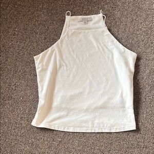 Gaze Off-White Halter Tank Top